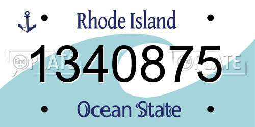1340875 Rhode Island License Plate