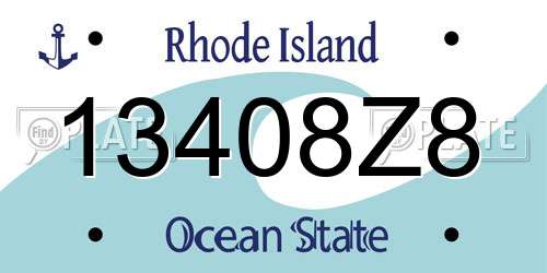 13408Z8 Rhode Island License Plate