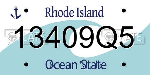 13409Q5 Rhode Island License Plate