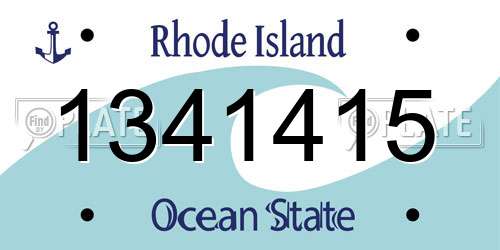 1341415 Rhode Island License Plate