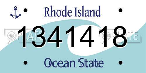 1341418 Rhode Island License Plate
