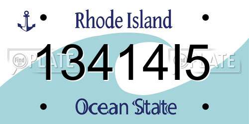 13414I5 Rhode Island License Plate