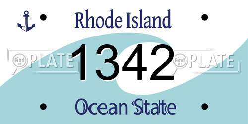 1342 Rhode Island License Plate