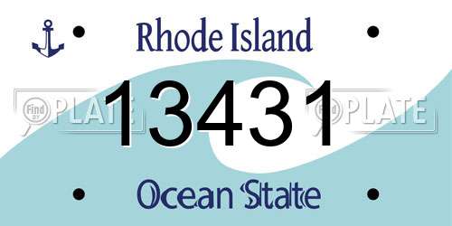 13431 Rhode Island License Plate