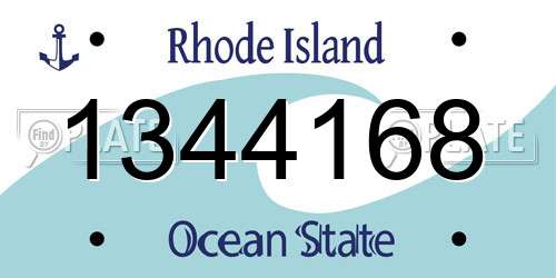 1344168 Rhode Island License Plate