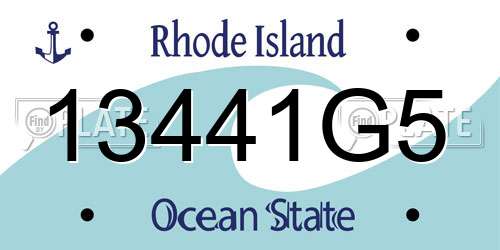 13441G5 Rhode Island License Plate