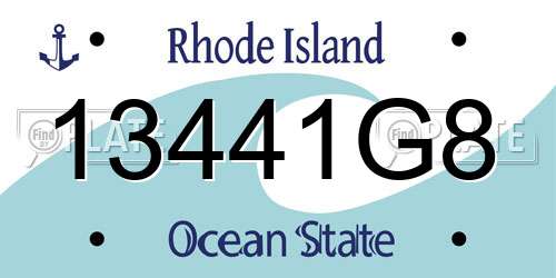 13441G8 Rhode Island License Plate