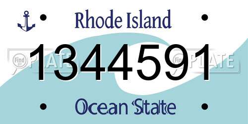 1344591 Rhode Island License Plate