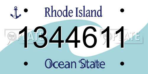 1344611 Rhode Island License Plate
