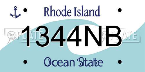 1344NB Rhode Island License Plate