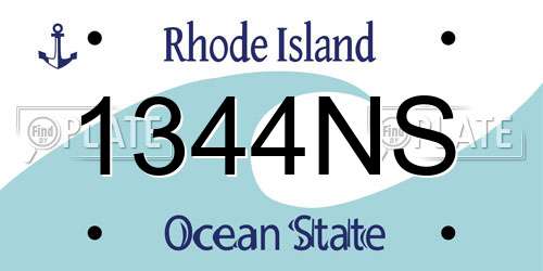 1344NS Rhode Island License Plate