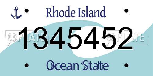 1345452 Rhode Island License Plate
