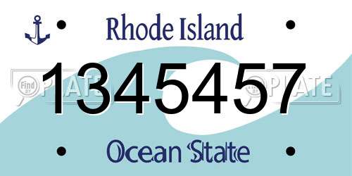 1345457 Rhode Island License Plate