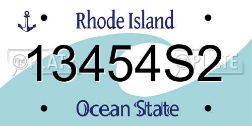 13454S2 Rhode Island License Plate