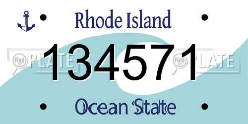 134571 Rhode Island License Plate
