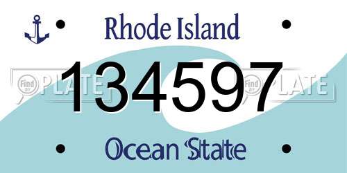 134597 Rhode Island License Plate