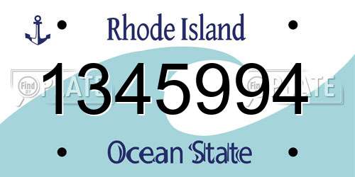 1345994 Rhode Island License Plate