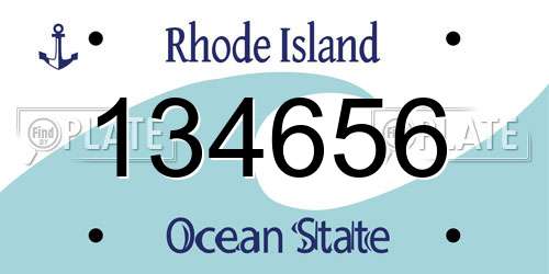 134656 Rhode Island License Plate