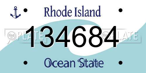 134684 Rhode Island License Plate