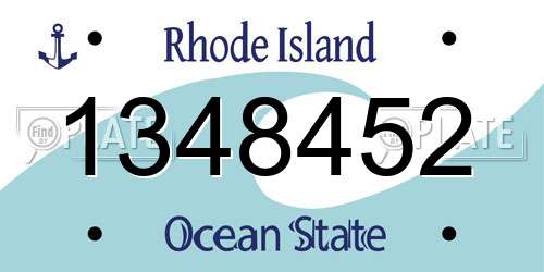 1348452 Rhode Island License Plate