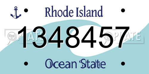 1348457 Rhode Island License Plate