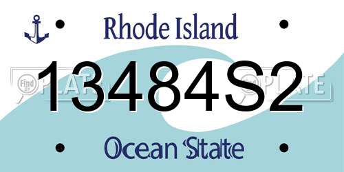 13484S2 Rhode Island License Plate
