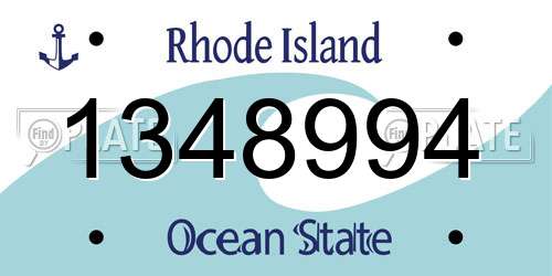 1348994 Rhode Island License Plate