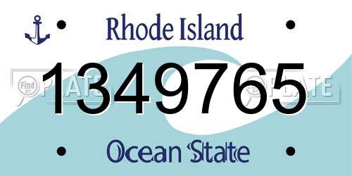 1349765 Rhode Island License Plate