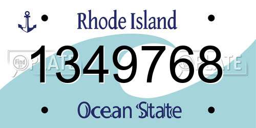 1349768 Rhode Island License Plate
