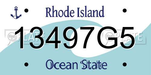 13497G5 Rhode Island License Plate