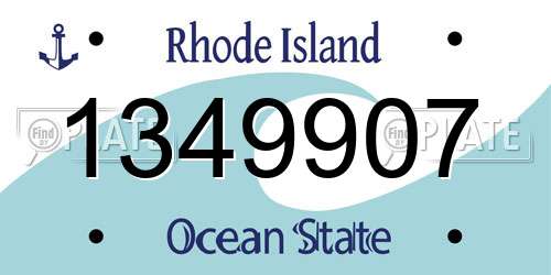 1349907 Rhode Island License Plate