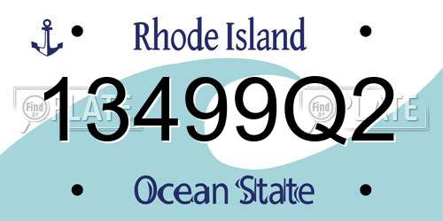 13499Q2 Rhode Island License Plate