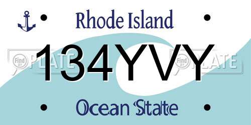 134YVY Rhode Island License Plate