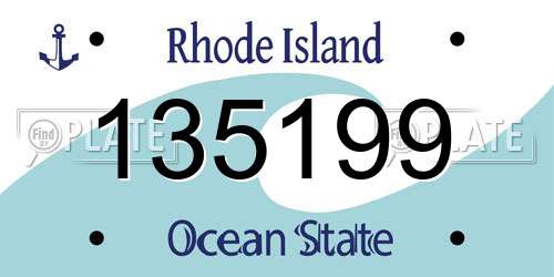 135199 Rhode Island License Plate