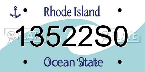 13522S0 Rhode Island License Plate