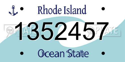 1352457 Rhode Island License Plate