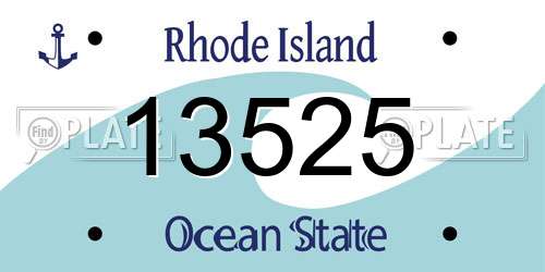 13525 Rhode Island License Plate