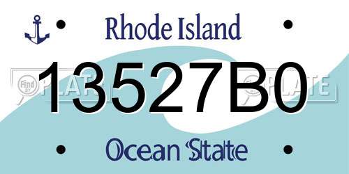 13527B0 Rhode Island License Plate