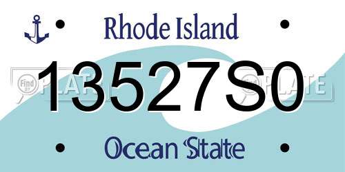 13527S0 Rhode Island License Plate