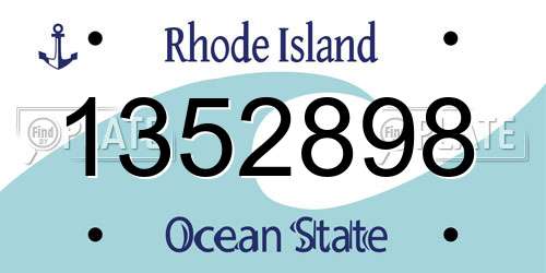 1352898 Rhode Island License Plate