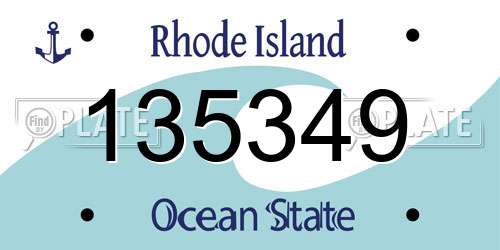 135349 Rhode Island License Plate
