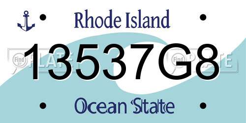 13537G8 Rhode Island License Plate