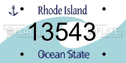 13543 Rhode Island License Plate