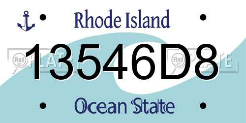 13546D8 Rhode Island License Plate