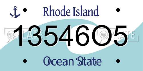 13546O5 Rhode Island License Plate