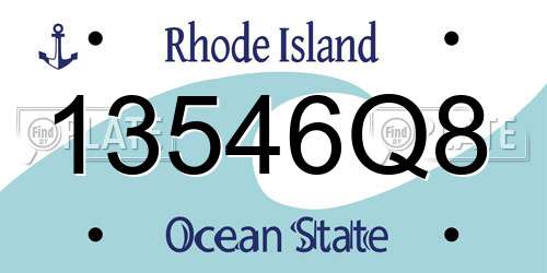 13546Q8 Rhode Island License Plate