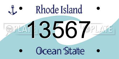 13567 Rhode Island License Plate