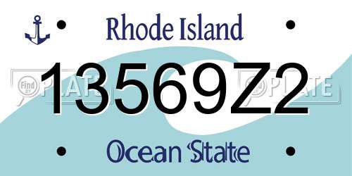 13569Z2 Rhode Island License Plate