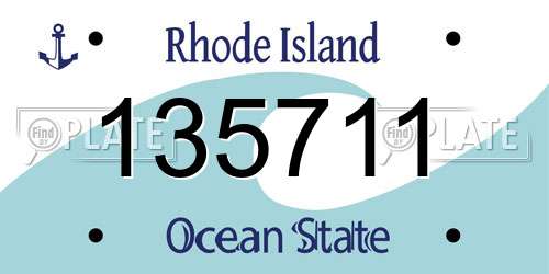 135711 Rhode Island License Plate