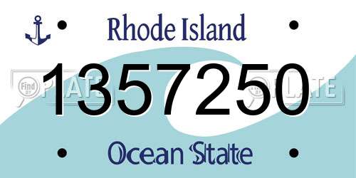 1357250 Rhode Island License Plate